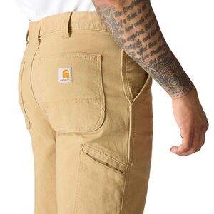 Carhartt Khaki Tan Relaxed Fit Work Carpenter Utility Mens Pants Size 32x34